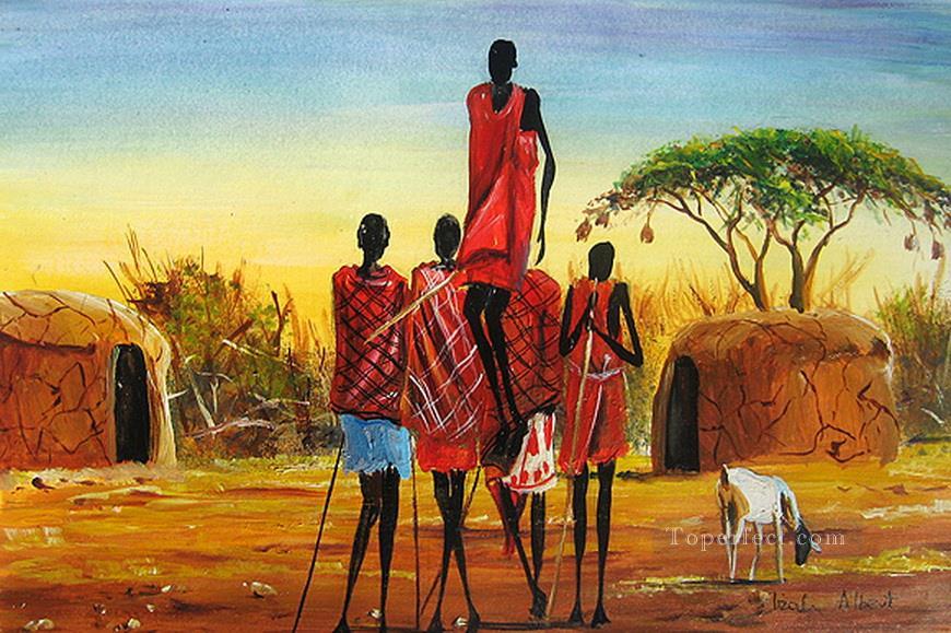 Danse Maasai Afriqueine Peintures à l'huile